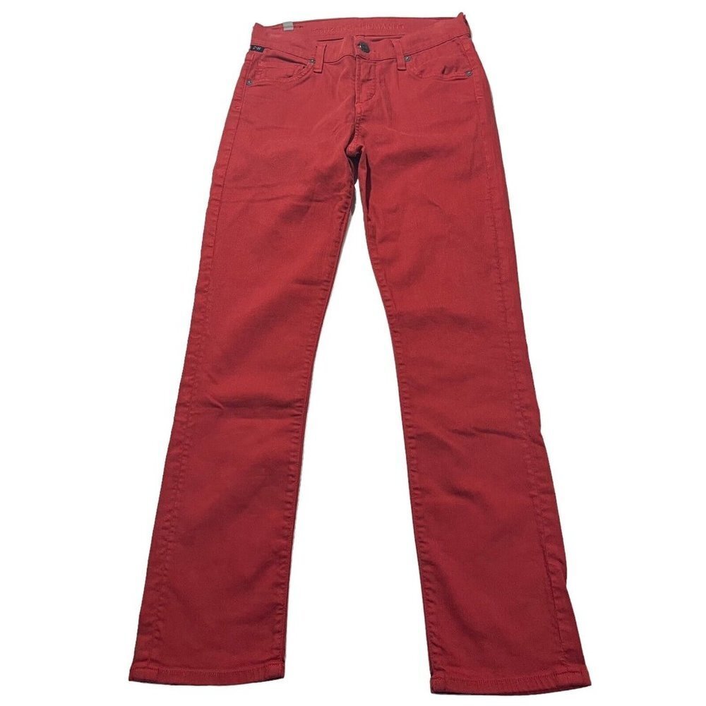 Citizens of Humanity Women Red Wash Denim Jeans Sz 24 x28 USA Made Stretch NWOT